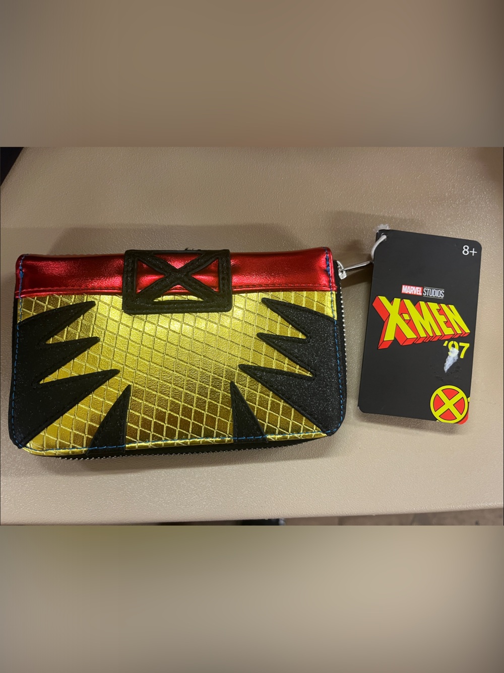 Loungefly X-Men '97 Metallic Yellow and Red Zip Wallet with Black Accents